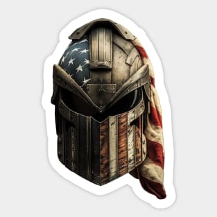 American Flag Spartan Helmet (no background) Sticker